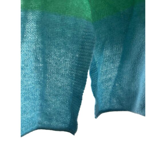 Claudia Nichole Cardigan Womens Size Small Blue Open Front Striped 100% Cashmere - Picture 5 of 9